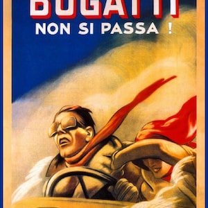 1922 Bugatti Auto Metal Sign Advertising Print on Aluminum 12 x 8 (NEW)
