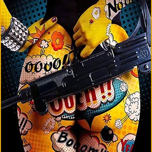 Uzi Girl Comic Pop Art Boom Metal Poster Sign