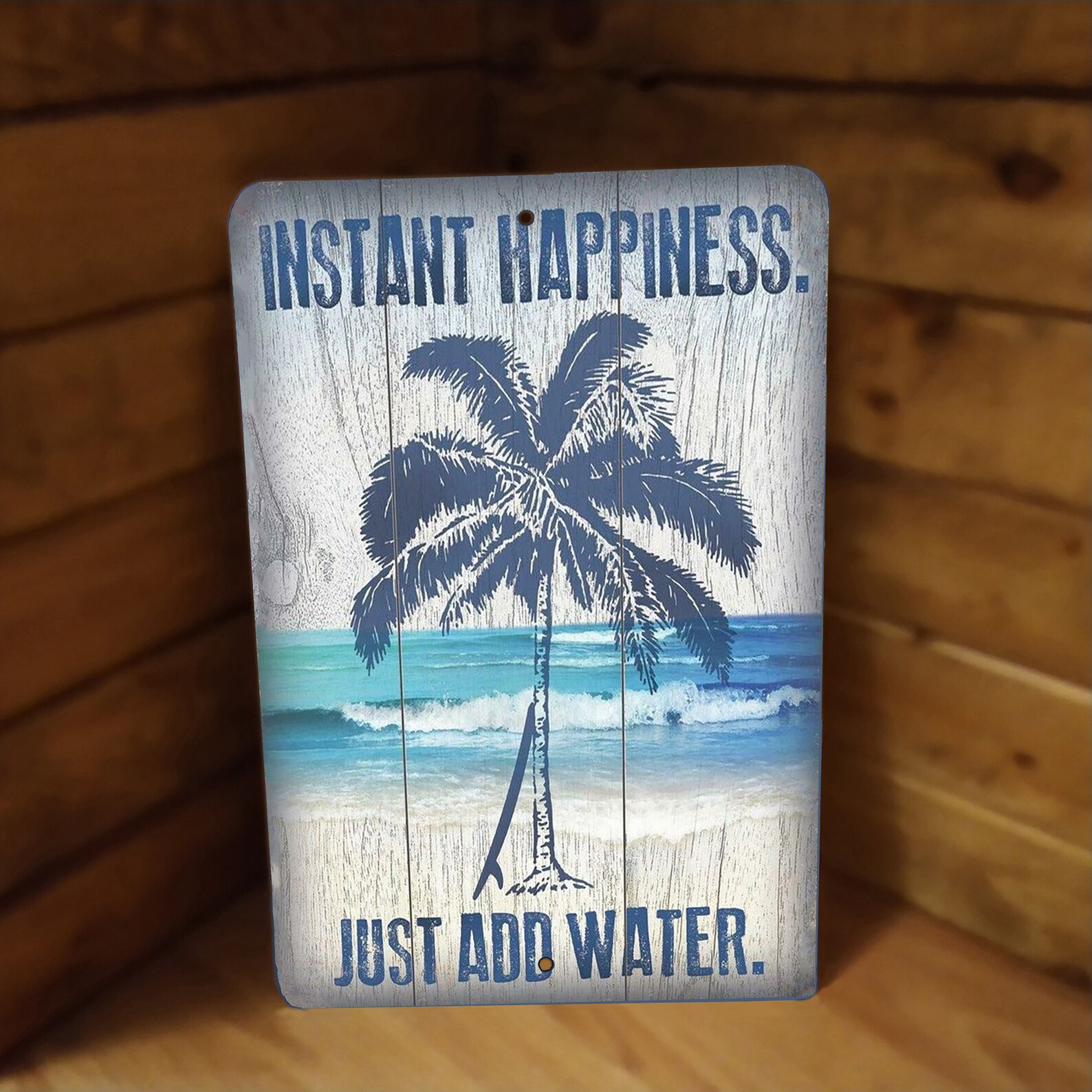 Metal Beach Sign Wall Art Instant Happiness Just Add Water Etsy