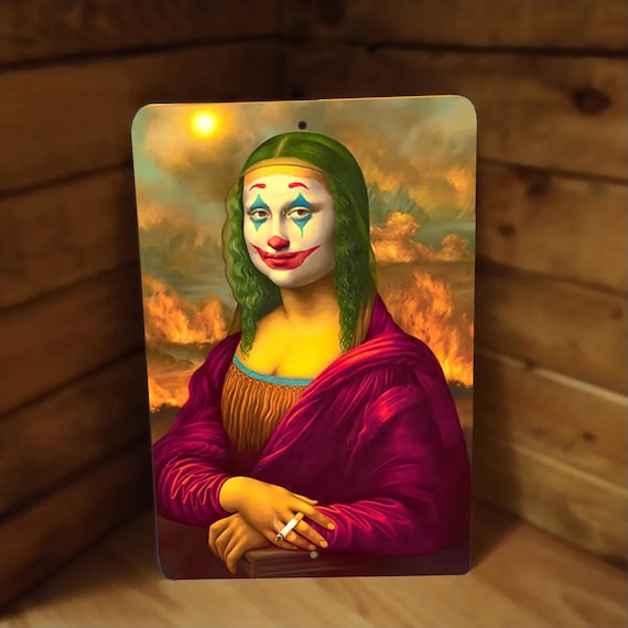 Mona Lisa Joker Smoker Wall Art Metal Sign - Etsy 日本