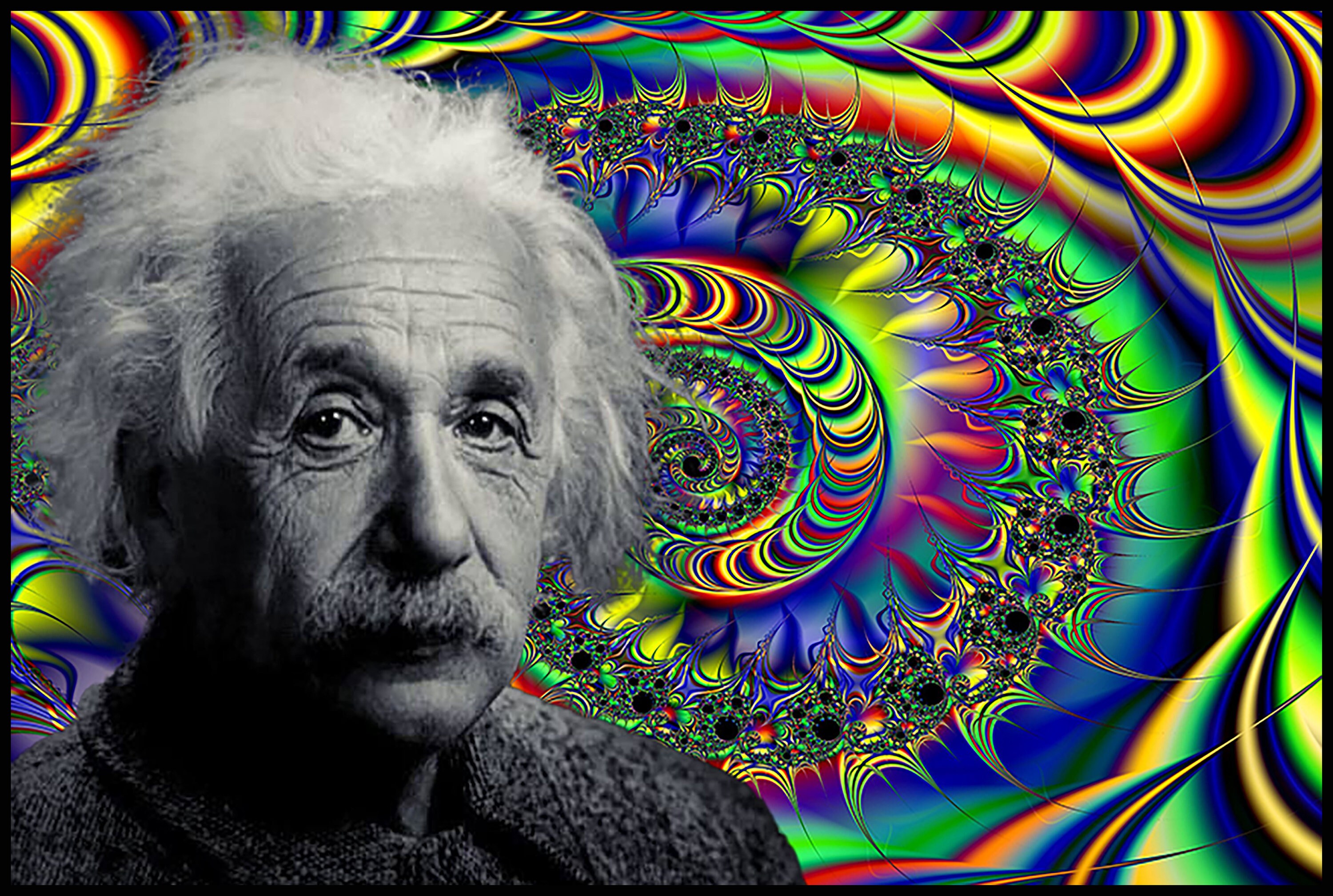 Metal Blacklight Poster Psychedelic Albert Einstein 12