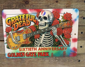 Arte conmemorativo del 60 aniversario de Grateful Dead en Golden Gate Park, San Francisco