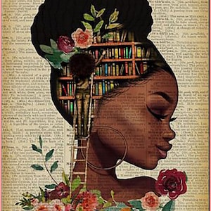 Black Girl Just a Girl Who Loves Books Bibliophile Metal Sign.
