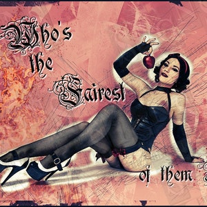 Seductive Snow White Poison Apple Metal Pin Up Girl Poster