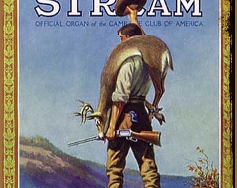 Deer Hunter Sign 1915 Field & Stream Cover look vintage, tout neuf