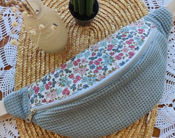 Fanny pack blue flowers petty cute