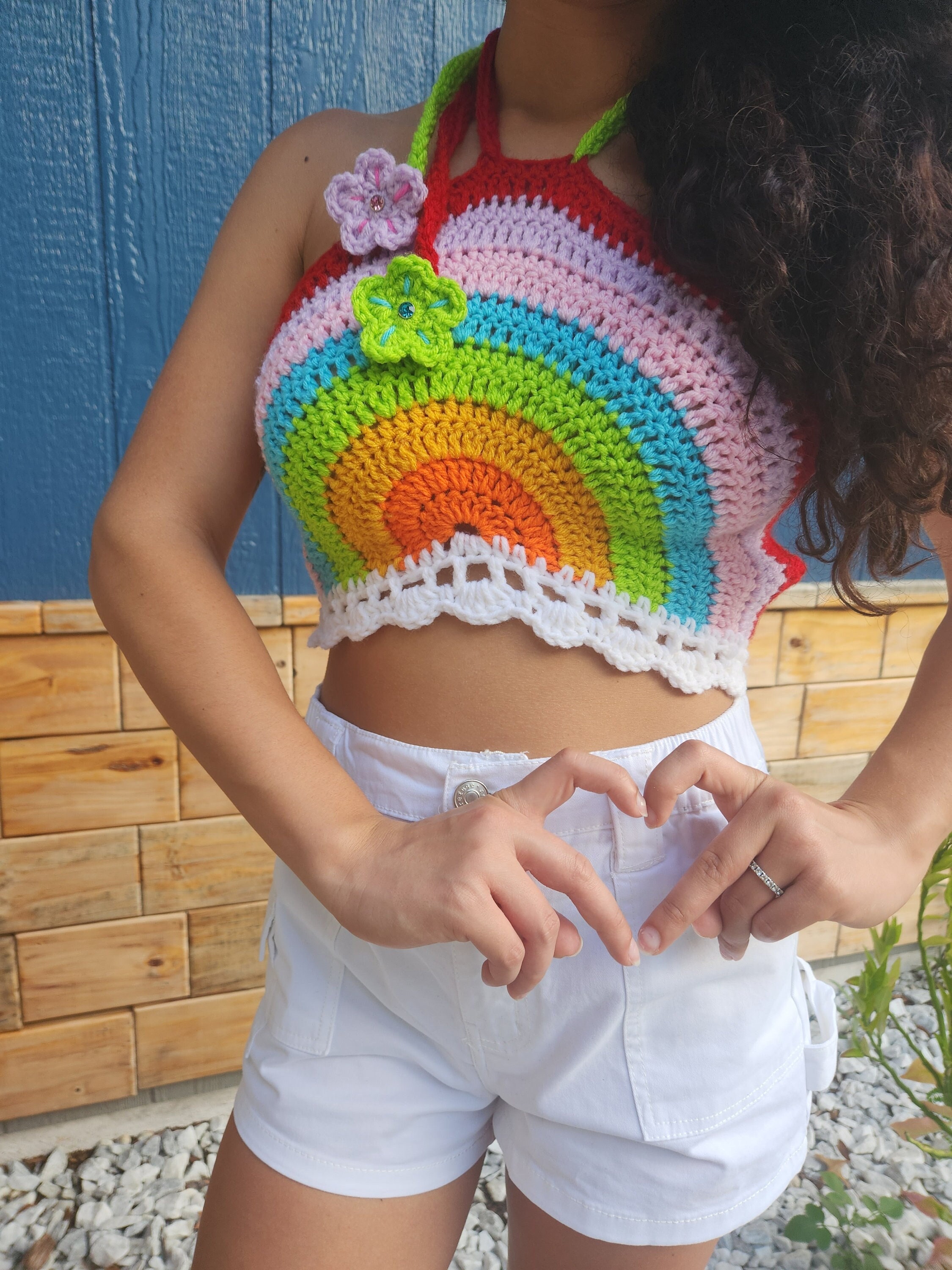 Crochet Halter Top Colorful 