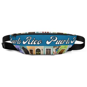 San Juan en Colores Puerto Rico Fanny Pack: Vibrant Doors Photo Collage Belt Bag