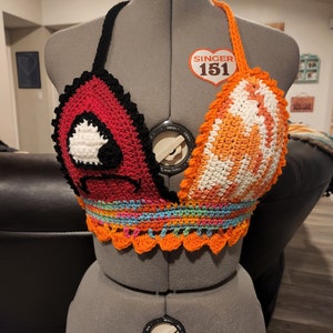Handmade Crochet Bad Bunny Inspired Concert Outfit, Heart Halter Top, Bikini Top Un Verano SIN Ti