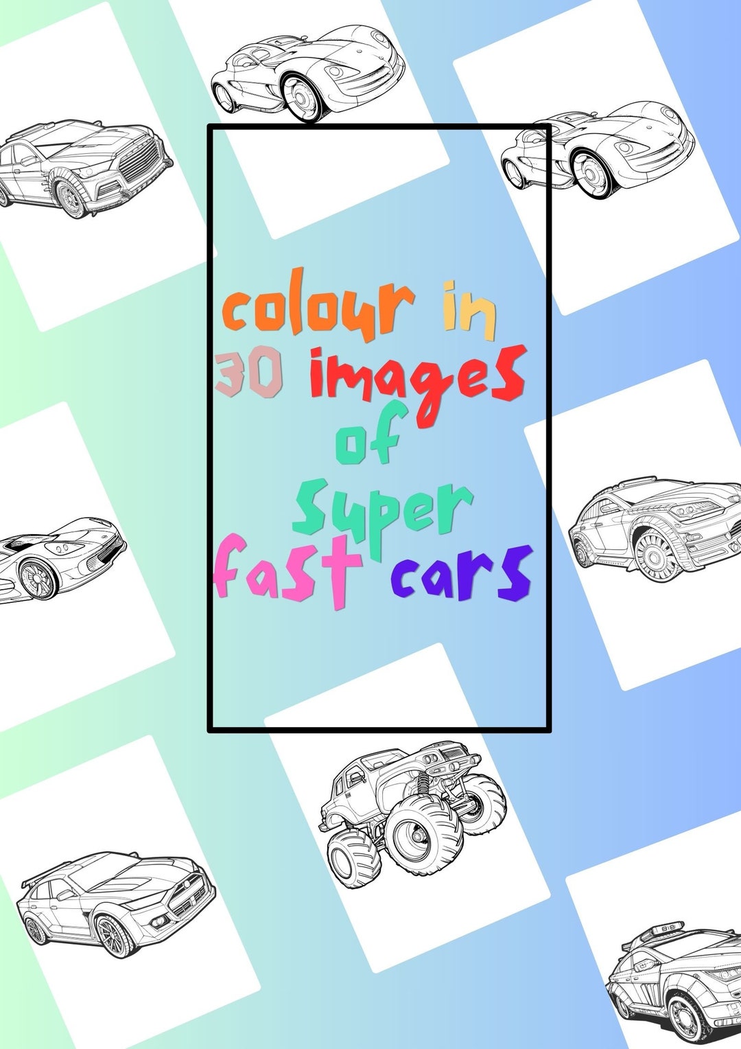 Supercars Colour in Fastcars Colour in Downloadable File 30pages ...