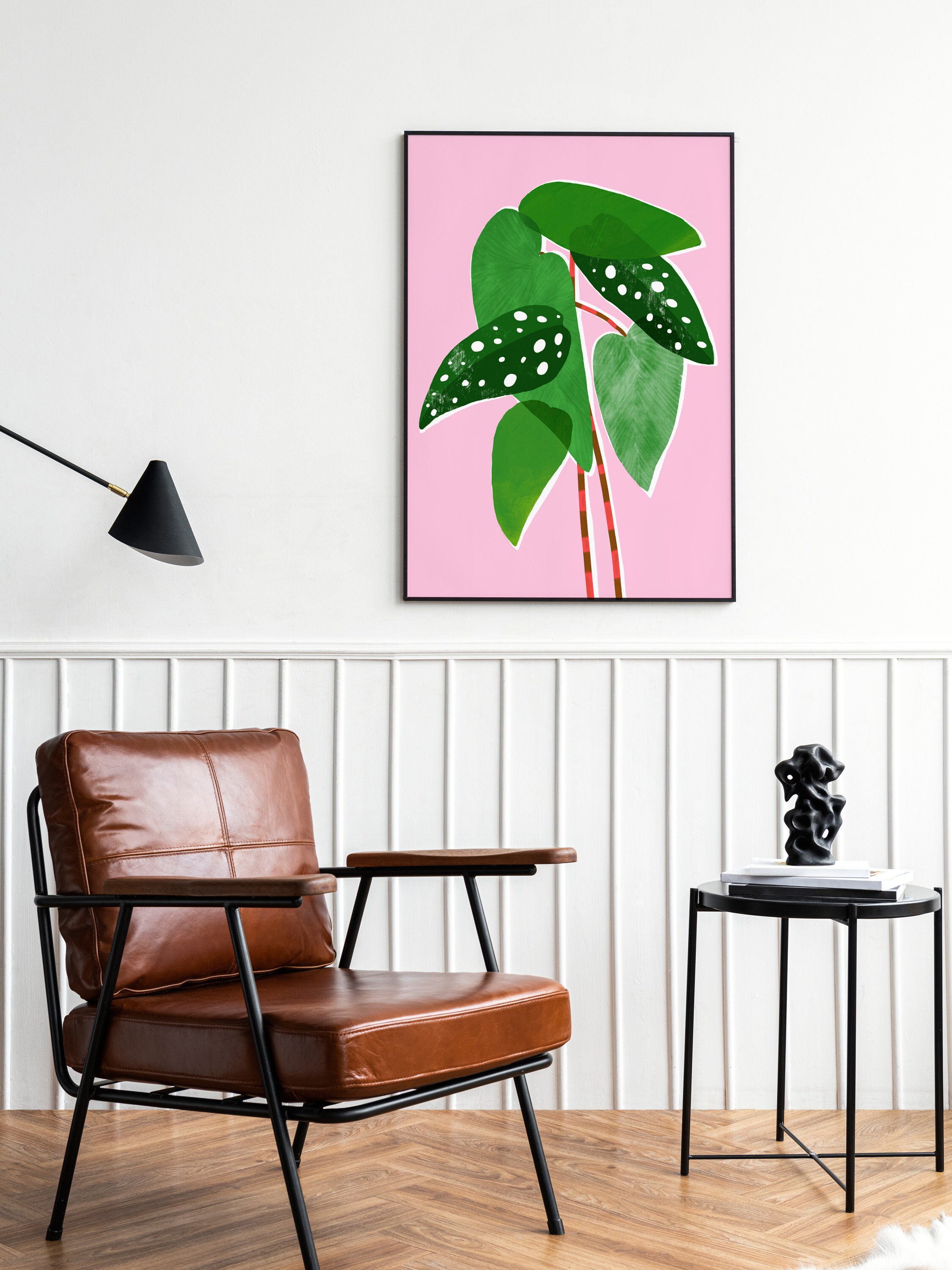 Begonia Maculata Printable Botanical Art Print on Pink - Etsy