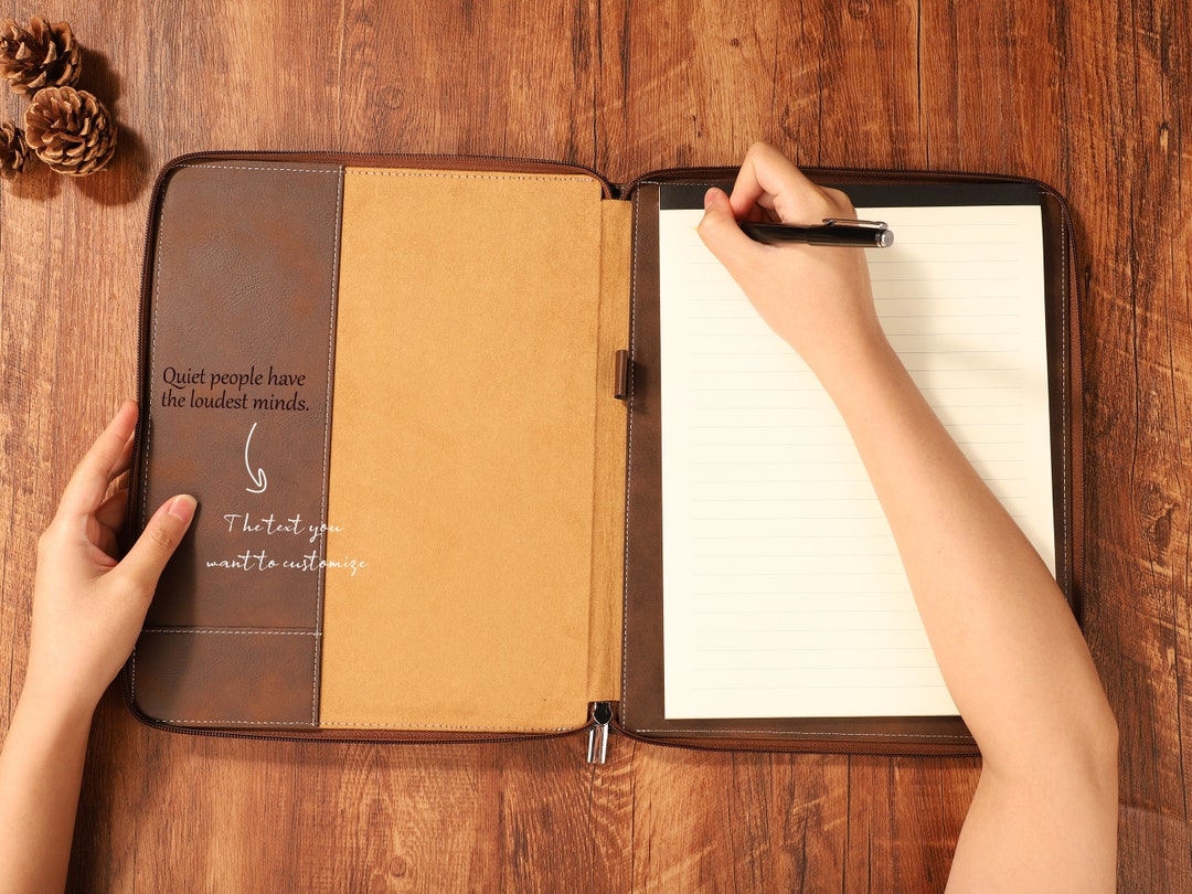 Personalized Business Portfolio Zipper Portfolio Etsy