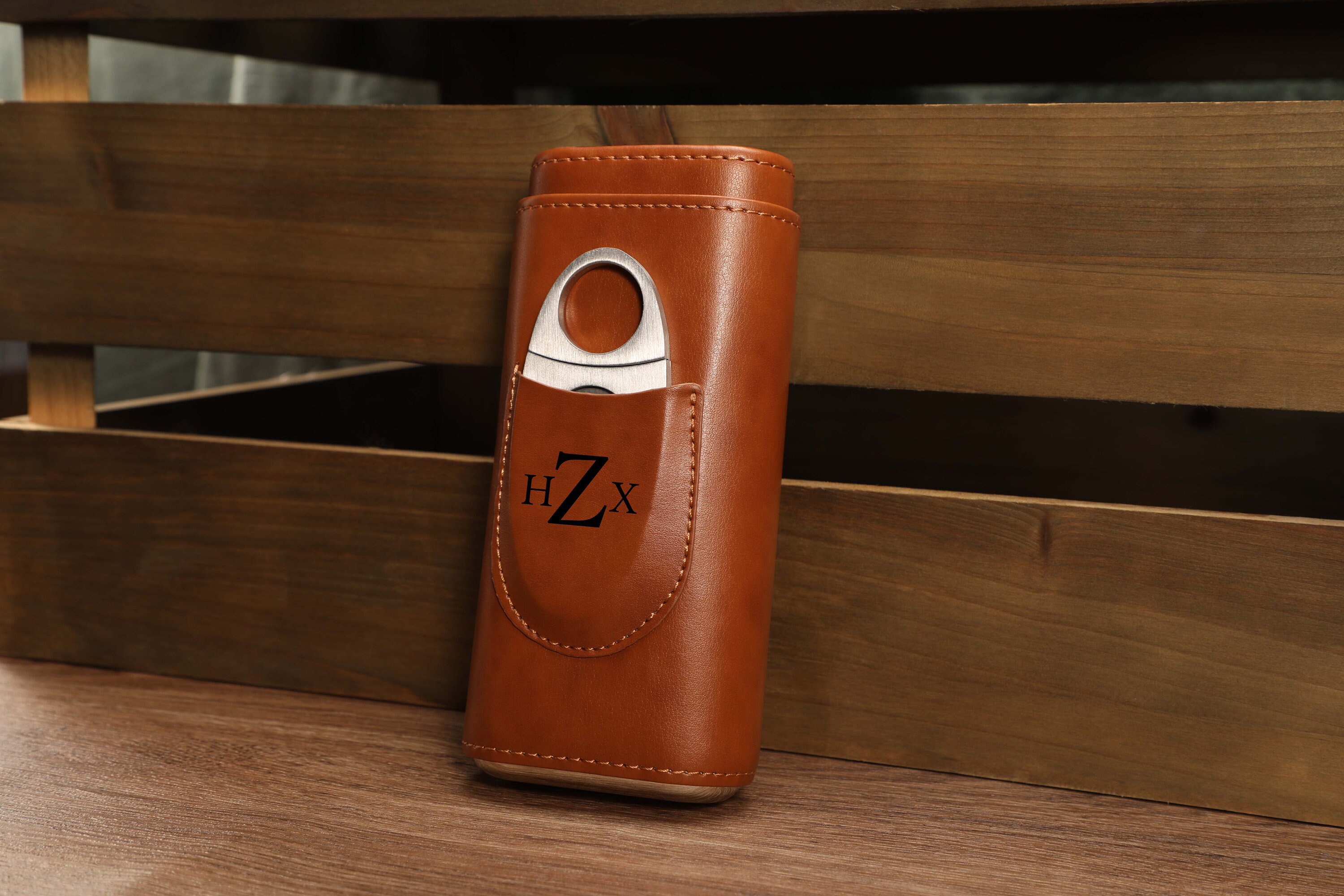 Personalized Cigar Case With Cutter Leather Cigar Travel Etsy