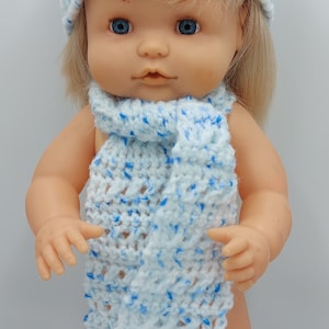 Doll clothes 43 cm, winter set, hat and scarf crocheted