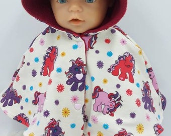 Vêtements de poupée 43 cm, cape avec bonnet pointu, portable des deux côtés