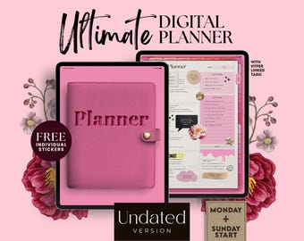 ULTIMATE HOT PINK Digital Planner | Undated (Goodnotes, Notability)