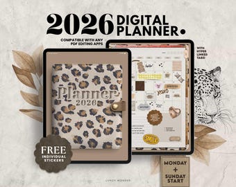 2026 LEOPARD Digital Planner (DATED) | Digital Planner | Goodnotes Planner | Digital Daily Planner | iPad Planner |Notability |Journal