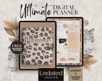 ULTIMATE LEOPARD Digital Planner (UNDATED) | Digital Planner | Goodnotes Planner | Digital Daily Planner | iPad Planner |Notability |Journal