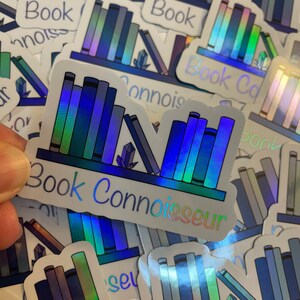 Book Connoisseur Holographic Vinyl Waterproof Sticker | Reader | Book Lover