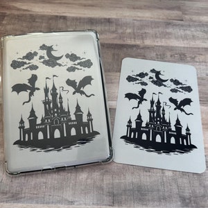 Fantasy Dragons and Castle Kindle Paperwhite Colorosft Clear Case Insert | Reader Gift | Dragon Kindle | Dragon lover | Fantasy reader |