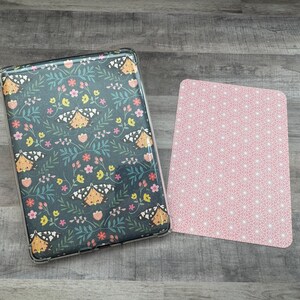 2-Sided Orange Moth and Flowers Kindle Paperwhite Clear Case Insert | Insect Kindle Insert |  Bookish Gift | eReader case | Romance reader
