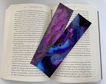 Hand Painted Watercolor Galaxy Bookmark | Unique Bookmark