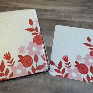 Pink and red flowers Valentines Kindle paperwhite and colorsoft clear case insert