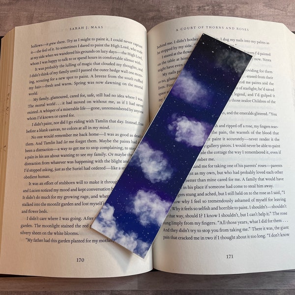 Cloudy Night Sky Bookmark | Art bookmark | Unique bookmark | Sky bookmark