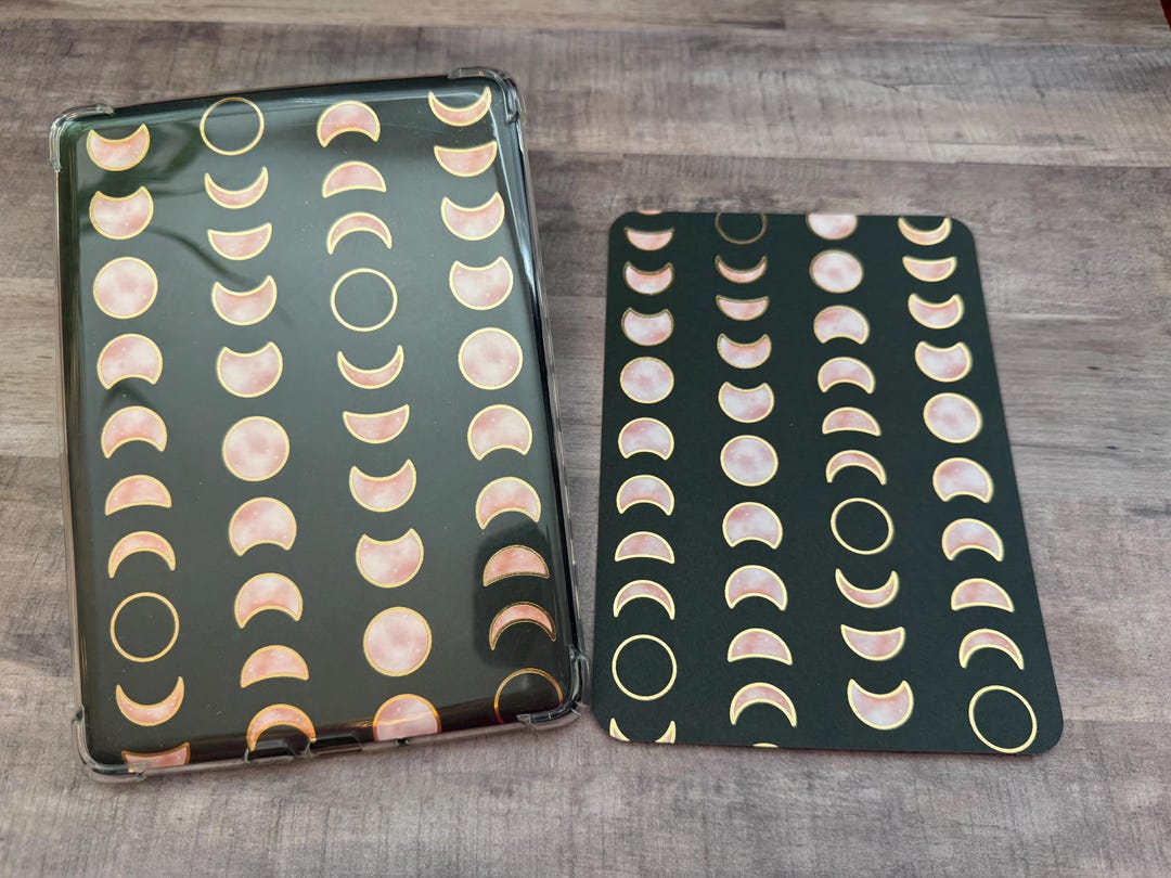 Pink and Gold Foiled Moon Phase Kindle Paperwhite Clear Case Insert ...