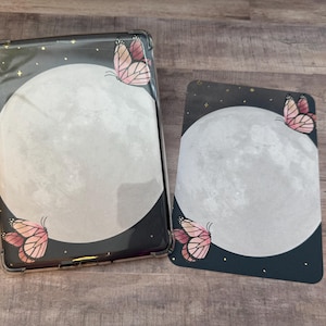 Foiled Moon and Pink Butterflies Kindle Paperwhite Clear Case Insert | Fantasy Reader | Dreamer | Bookish Gift | Reader Gift | Romance Read