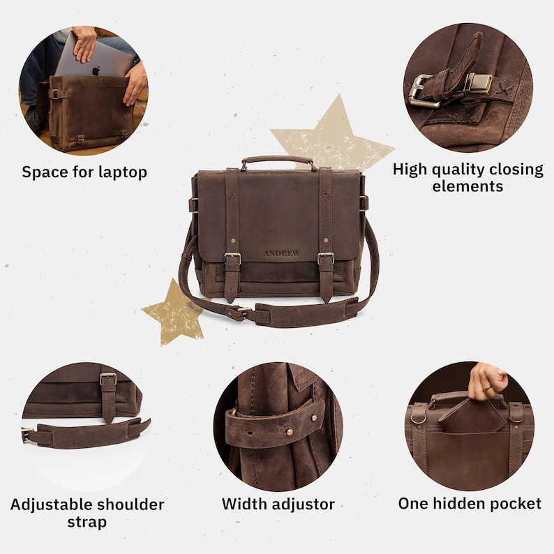 a picture of a brown leather briefcase