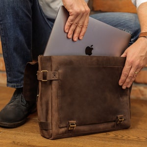 Mens shoulder bag, leather briefcase for men,mens gift, leather messenger bag, mens leather satchel, leather laptop bag