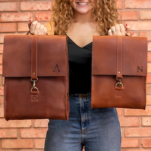 Leather backpack for woman, leather haversack for women,  office city backpack, women&#39;s crossbody bag, birthday gift for wife
