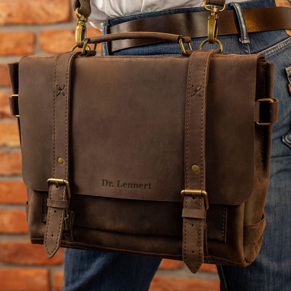 Mens crossbody bag, leather briefcase Father day mens gift, leather satchel, leather messenger bag, leather laptop bag, leather shoulder bag