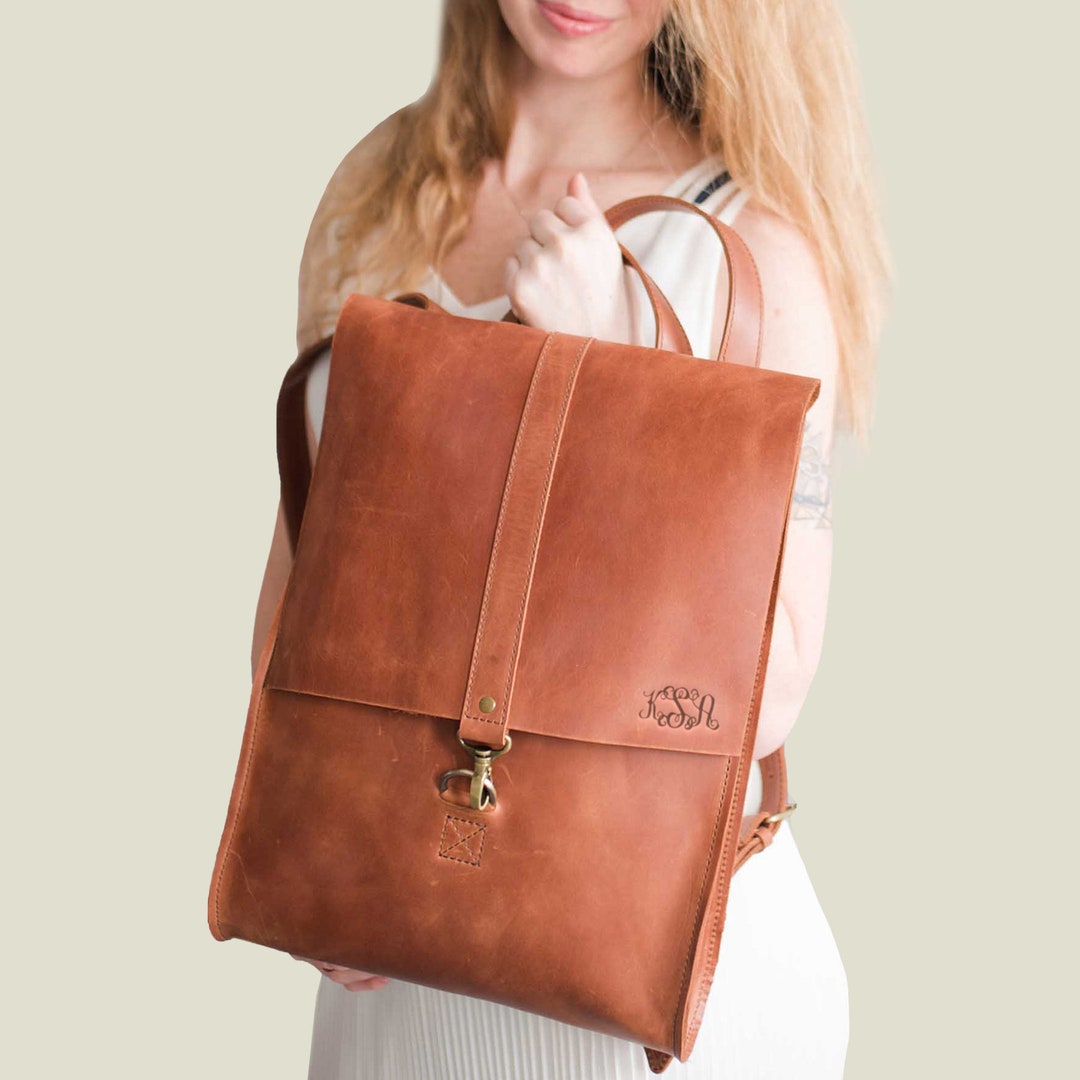 Womens Laptop Backpack Leather Rucksack for Women, Womens Laptop