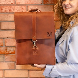 Leather backpack for women, mini backpack purse, leather haversack for women, womens shoulder bag