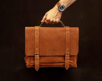 Fathers day mens gift, leather briefcase for men, mens leather satchel, leather messenger bag, leather shoulder bag, leather laptop bag