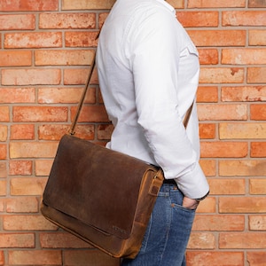 Mens crossbody bag, men leather satchel gift, custom graduation gift, laptop briefcase, leather messenger bag, leather shoulder bag for him