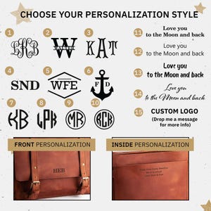 Mens gift, leather briefcase bag, engraved messenger bag, custom laptop briefcase, personalized mens satchel, custom mens gift image 5