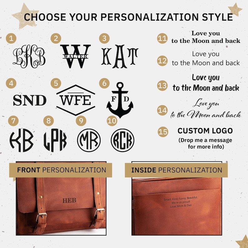 Mens gift, leather briefcase bag, engraved messenger bag, custom laptop briefcase, personalized mens satchel, custom mens gift image 5