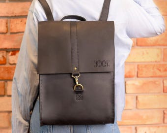 Custom gift for her, leather backpack for women, Mothers day womens gift, womens laptop backpack, womens birthday gift, womens purse gift