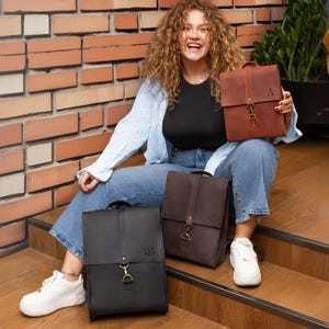 Leather backpack for women, womens laptop backpack, leather knapsack for woman, womens holiday bag, Mothers day womens gift, laptop rucksack
