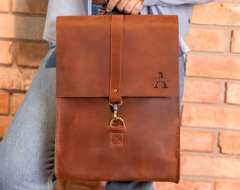 Office city backpack for women, leather backpack, womens leather rucksack, women gift, womens laptop backpack, womens purse gift