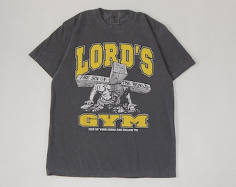 Lords Gym Vintage 90s Comfort Colors Graphic Shirt, Jesus Pump 
