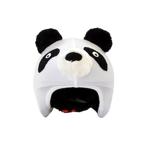 COOLCASC Panda bear helmetcover. Funny helmet covering for ski helmets, skateboard helmets, bike helmets, scooter helmet. One size fits all.