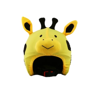 COOLCASC Giraffe helmetcover. Funny helmet covering for ski helmets, skateboard helmets, bike helmets, scooter helmet. One size fits all.