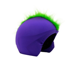 COOLCASC Grüner Mohikaner-Helmüberzug. Für Ski-, Skate-, Motorrad-, Roller-, Fahrrad- und Inlineskatehelme. Einheitsgröße.