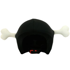 COOLCASC Bone helmetcover. Funny helmet covering for ski helmets, skateboard helmets, bike helmets, scooter helmet. One size fits all.