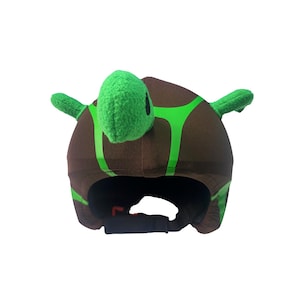 COOLCASC Turtle helmetcover. Funny helmet covering for ski helmets, skateboard helmets, bike helmets, scooter helmet. One size fits all.