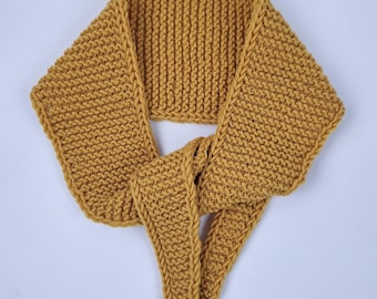 Hand Knitted Merino Wool Scarf, Small Sophie Neckerchief